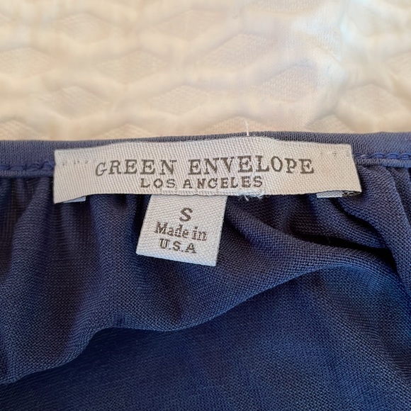 Green Envelope Los Angeles Blue Blouse Small - Picture 4 of 4